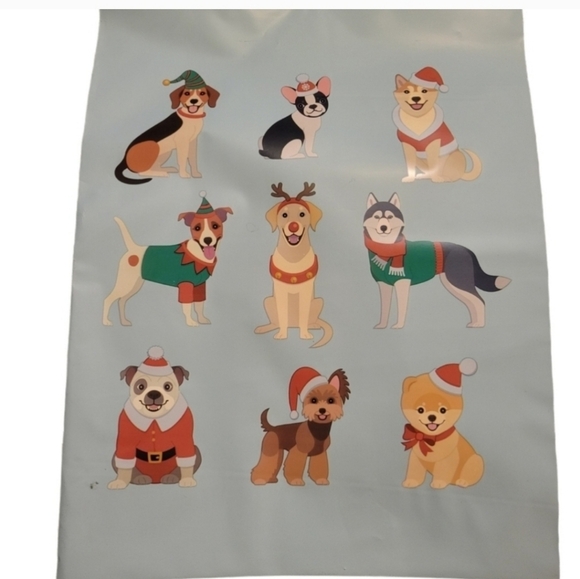 🎄🆕️ POLY MAILERS: 10"x13" Cute Christmas Dogs Design, Set of 20 - Picture 2 of 2